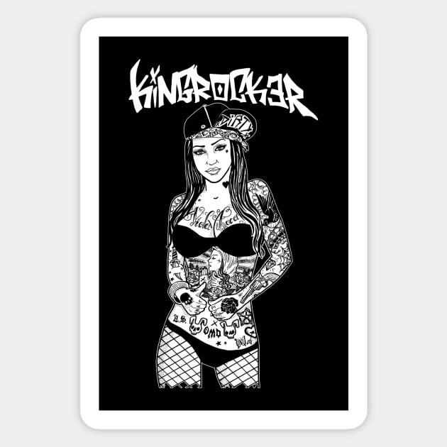 Vida Loca Tattooed Girl Sticker by Kingrocker Clothing